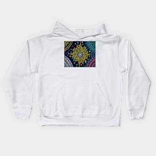 Cute Stars & Pretty Sun Mandala Doodles in a Magical Galaxy Kids Hoodie